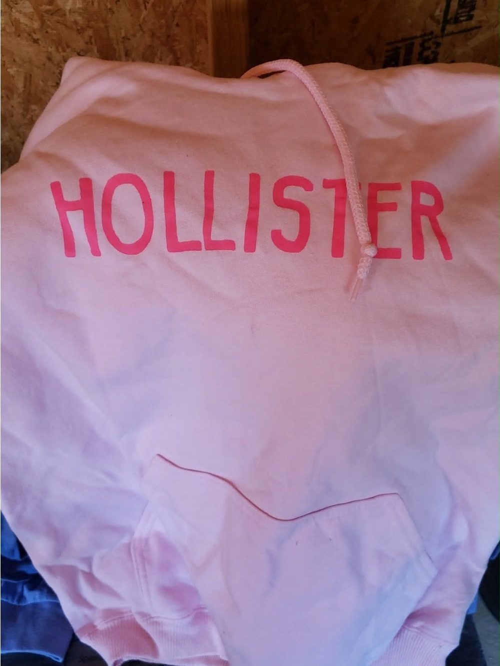 Hollister Kids Light Pink Hoodie with Bright Pink Logo